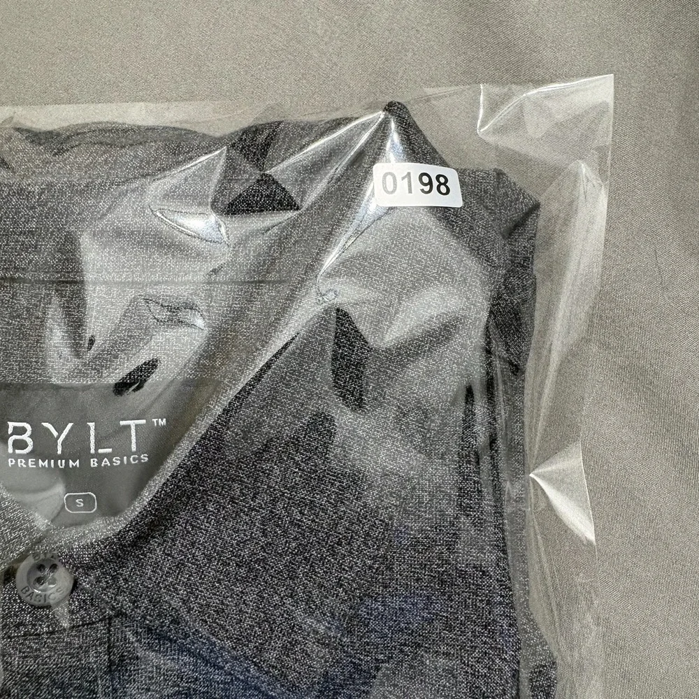 BYLT Premium Basics Vista Long Sleeve Button Down Shirt Gray Heather Mens Small
